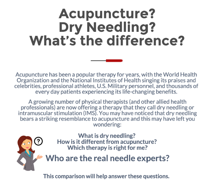 PDF of a flyer comparing dry needling and acupuncture